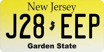 NJ license plate J28EEP
