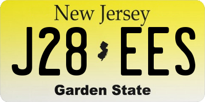 NJ license plate J28EES