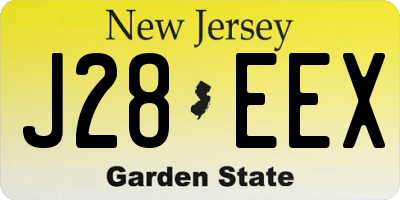NJ license plate J28EEX