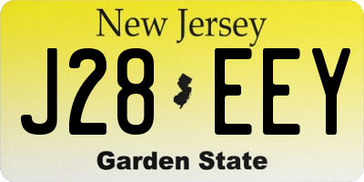 NJ license plate J28EEY