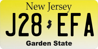 NJ license plate J28EFA