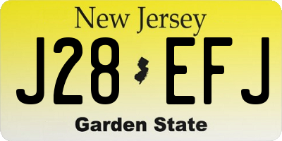 NJ license plate J28EFJ