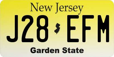 NJ license plate J28EFM