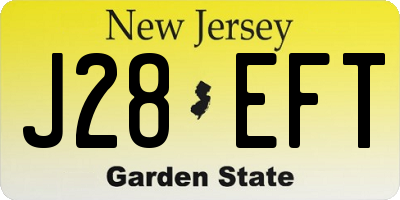 NJ license plate J28EFT