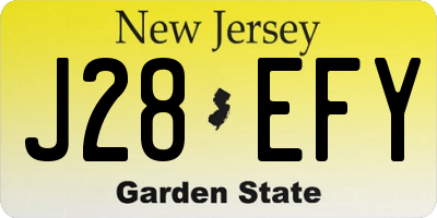 NJ license plate J28EFY
