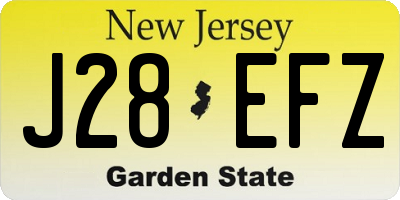 NJ license plate J28EFZ