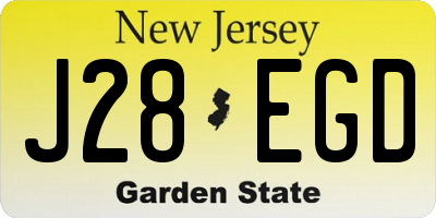 NJ license plate J28EGD