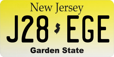 NJ license plate J28EGE