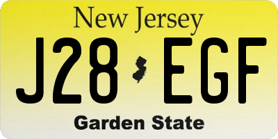 NJ license plate J28EGF