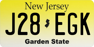 NJ license plate J28EGK