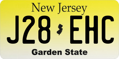 NJ license plate J28EHC