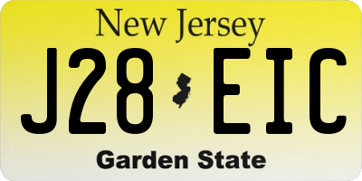NJ license plate J28EIC