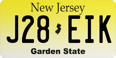 NJ license plate J28EIK