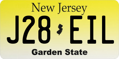 NJ license plate J28EIL