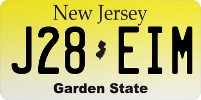 NJ license plate J28EIM