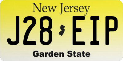 NJ license plate J28EIP