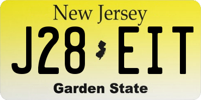 NJ license plate J28EIT
