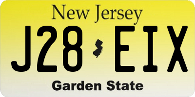 NJ license plate J28EIX
