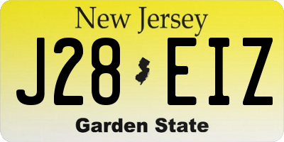 NJ license plate J28EIZ
