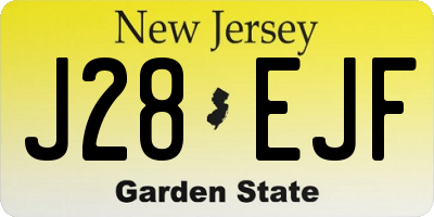 NJ license plate J28EJF