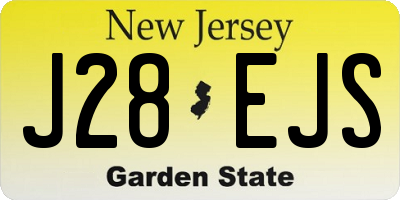 NJ license plate J28EJS