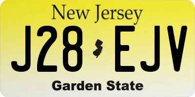 NJ license plate J28EJV