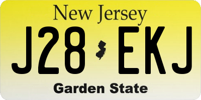 NJ license plate J28EKJ