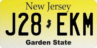 NJ license plate J28EKM