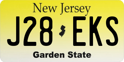 NJ license plate J28EKS