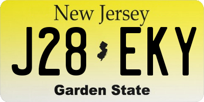 NJ license plate J28EKY