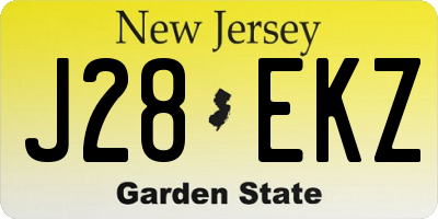 NJ license plate J28EKZ