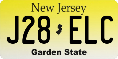 NJ license plate J28ELC