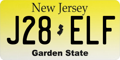 NJ license plate J28ELF