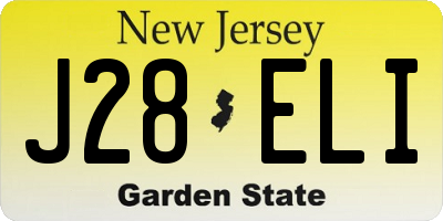 NJ license plate J28ELI