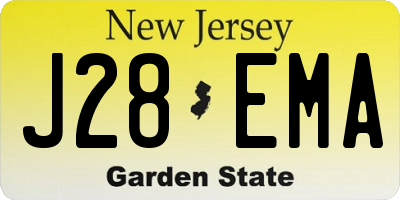 NJ license plate J28EMA