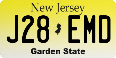 NJ license plate J28EMD