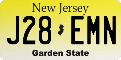 NJ license plate J28EMN