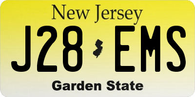 NJ license plate J28EMS