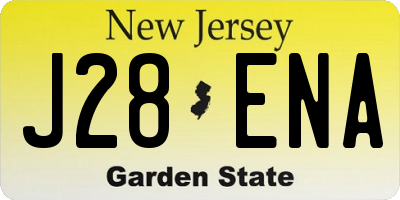 NJ license plate J28ENA