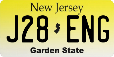 NJ license plate J28ENG