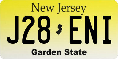 NJ license plate J28ENI