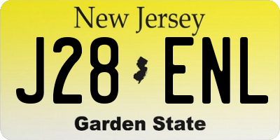 NJ license plate J28ENL