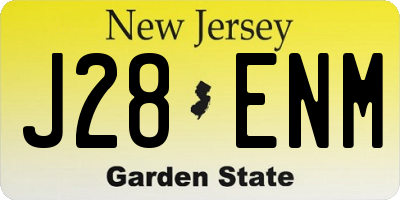 NJ license plate J28ENM