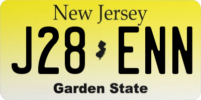 NJ license plate J28ENN