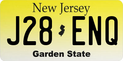 NJ license plate J28ENQ