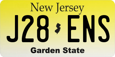 NJ license plate J28ENS