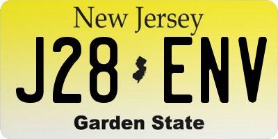 NJ license plate J28ENV