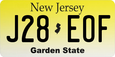 NJ license plate J28EOF