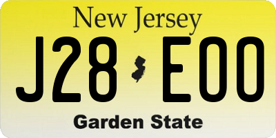 NJ license plate J28EOO