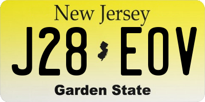 NJ license plate J28EOV